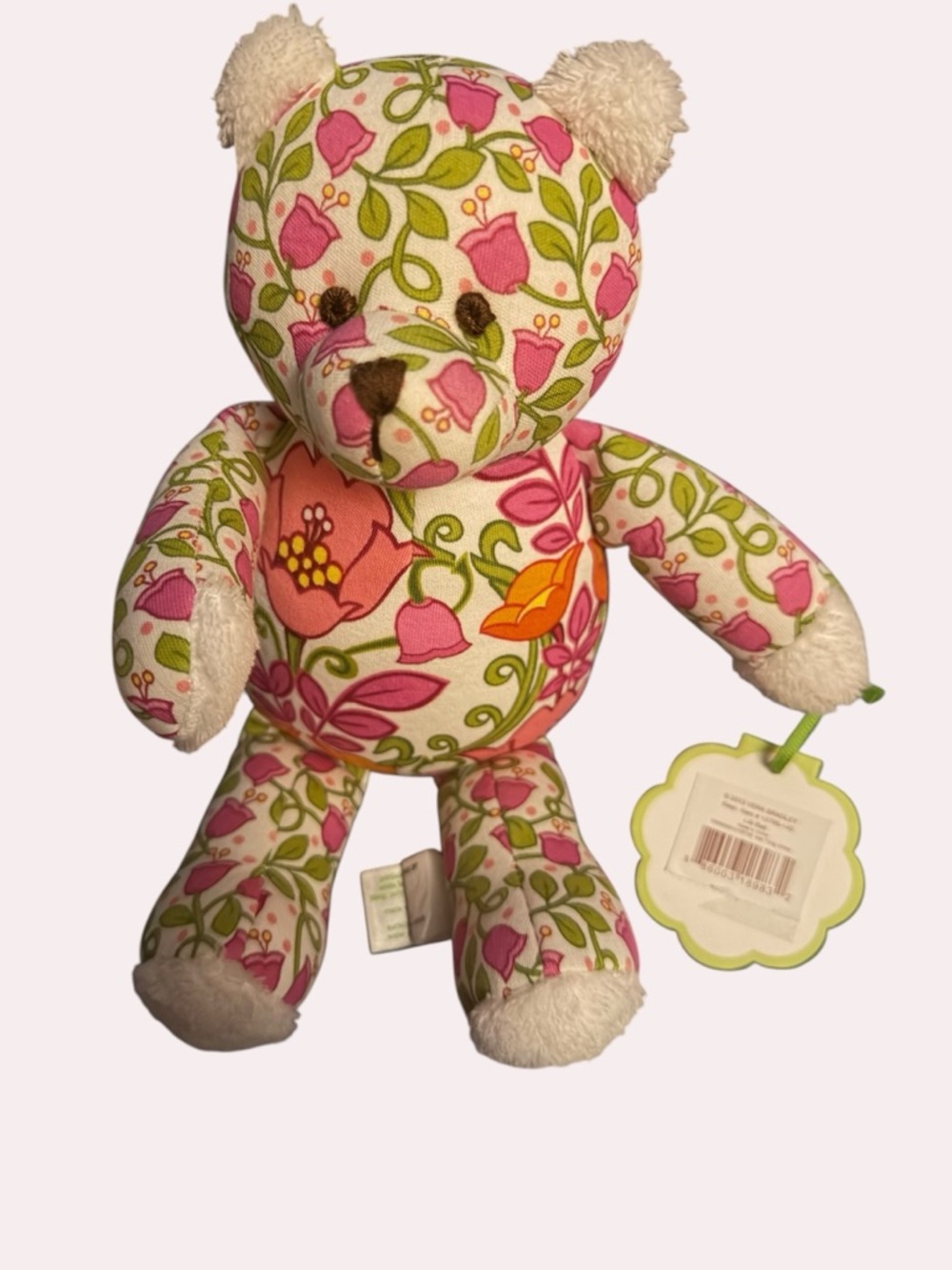 Vera Bradley Pink & Green Floral Plush Teddy Bear
